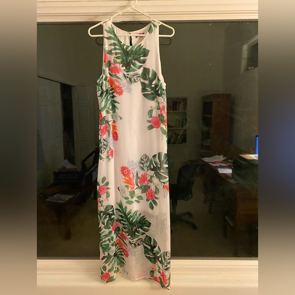 Tropical print maxi dress